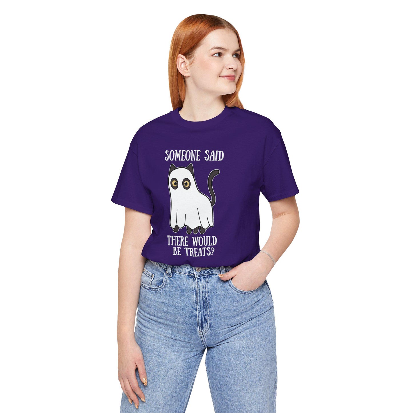 Someone Said There Would Be Treats Ghost Cat Halloween Tee