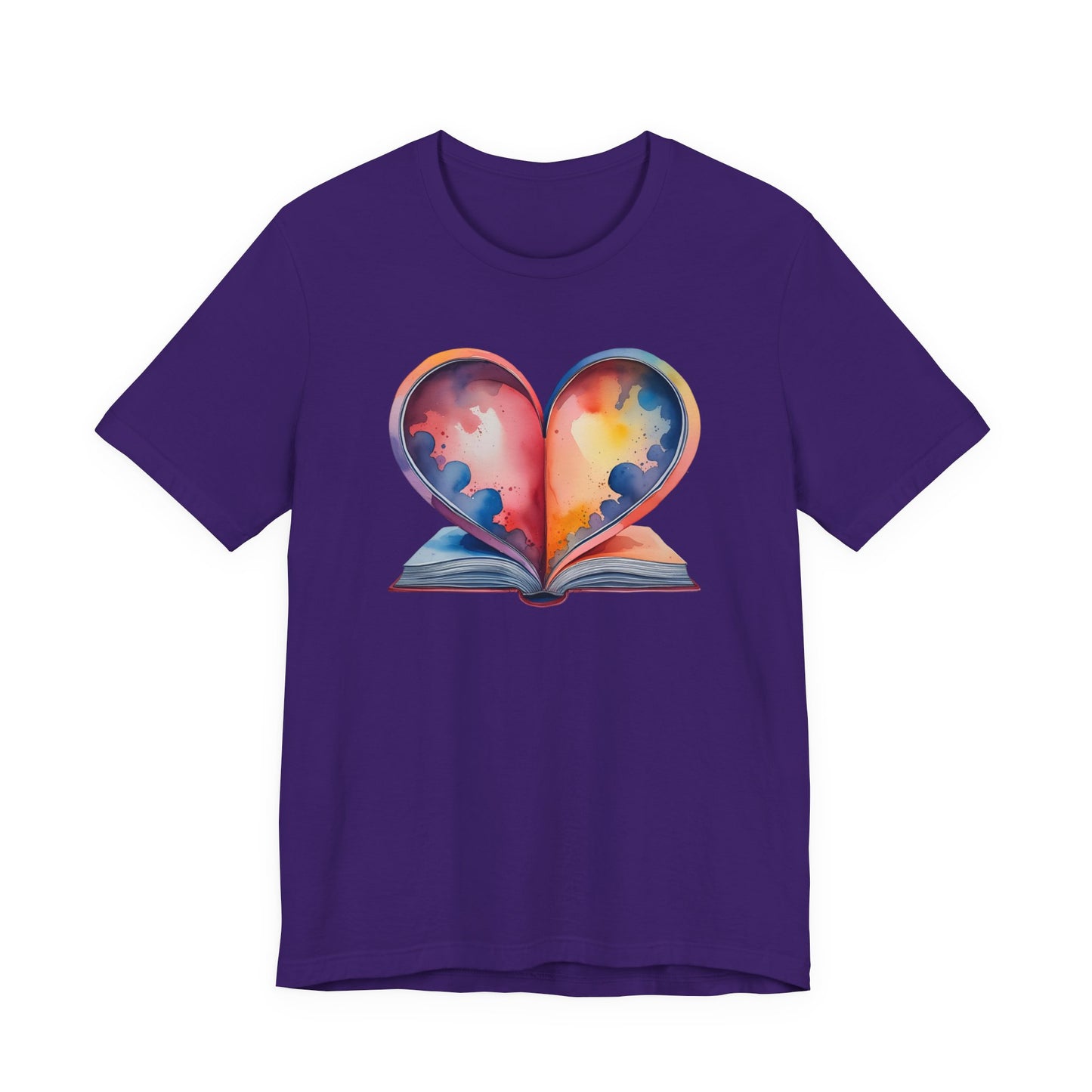Colorful Heart in Watercolor Book Love Tee