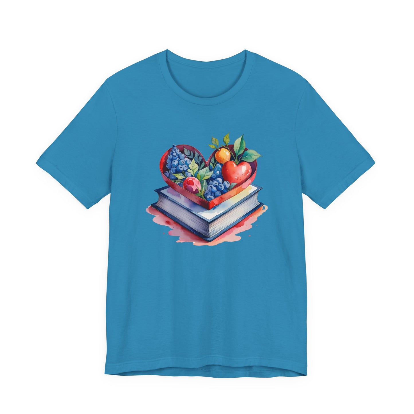 Book and Fruits Watercolor Tee