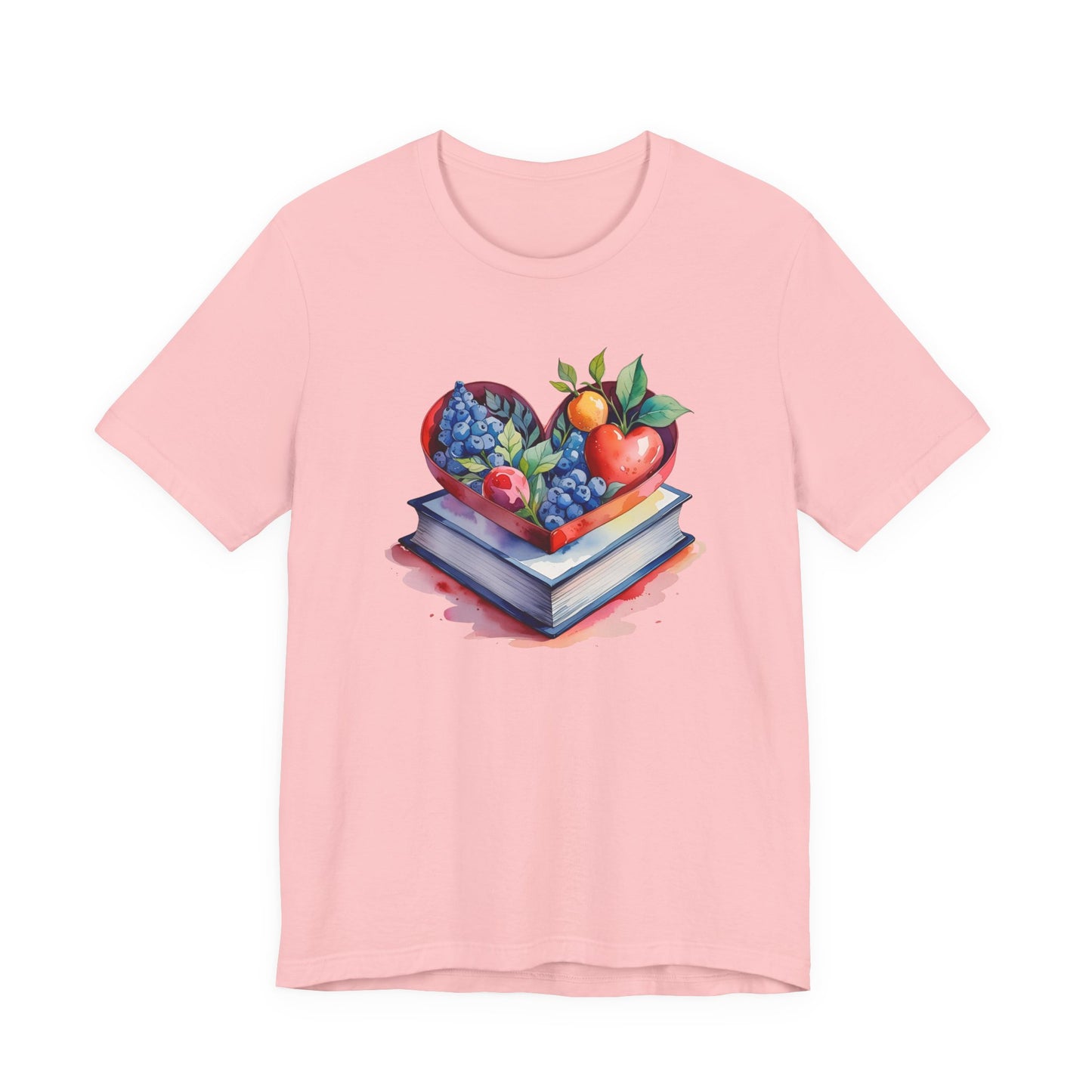 Book and Fruits Watercolor Tee