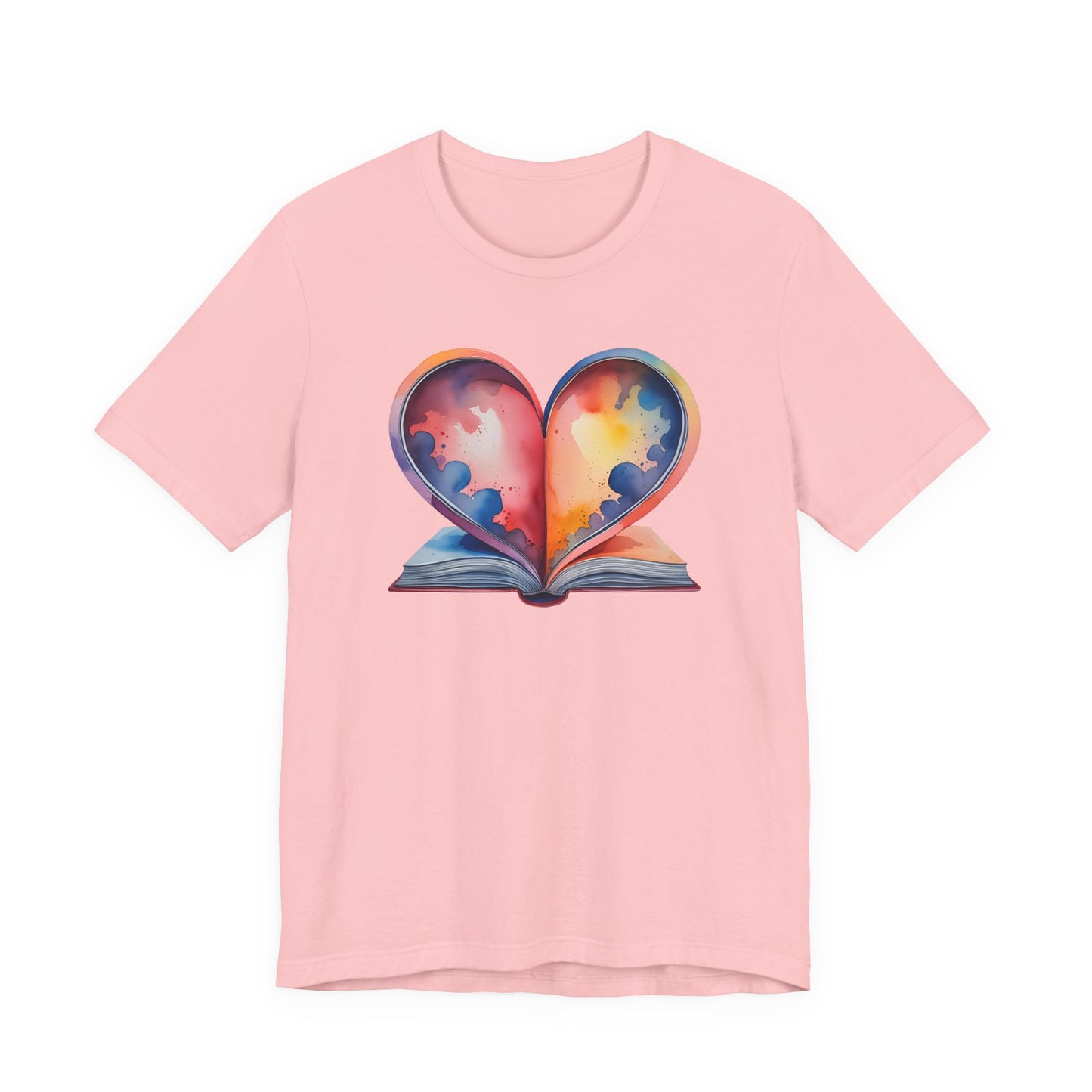 Colorful Heart in Watercolor Book Love Tee