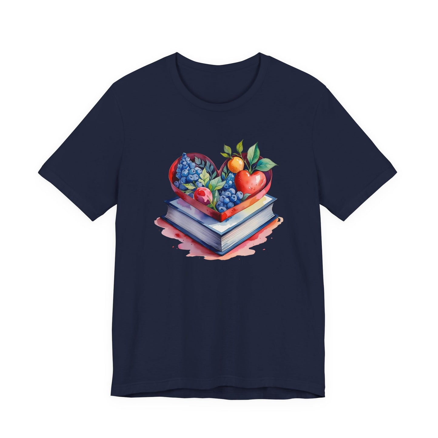 Book and Fruits Watercolor Tee