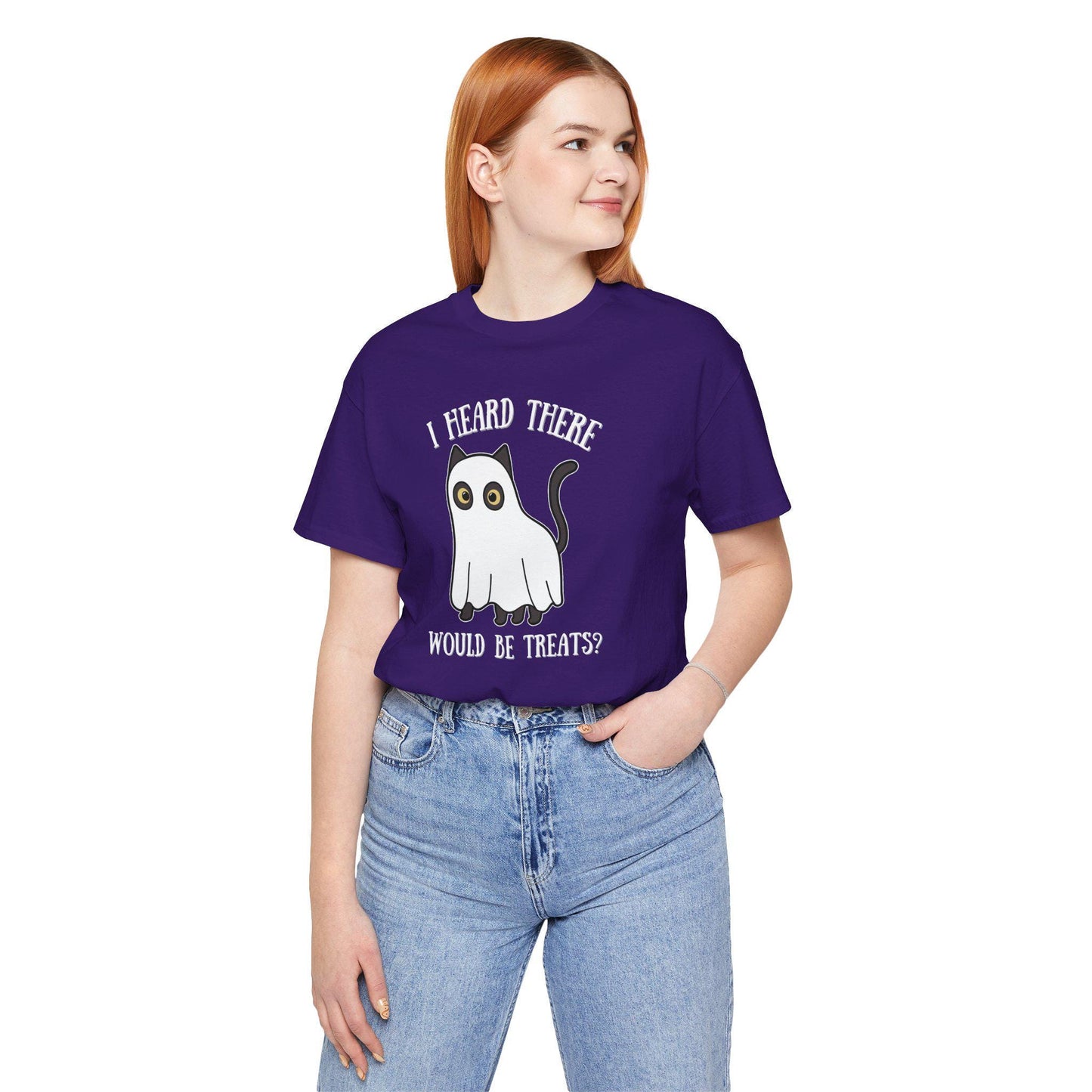 I Heard There Would Be Treats Ghost Cat Halloween Tee