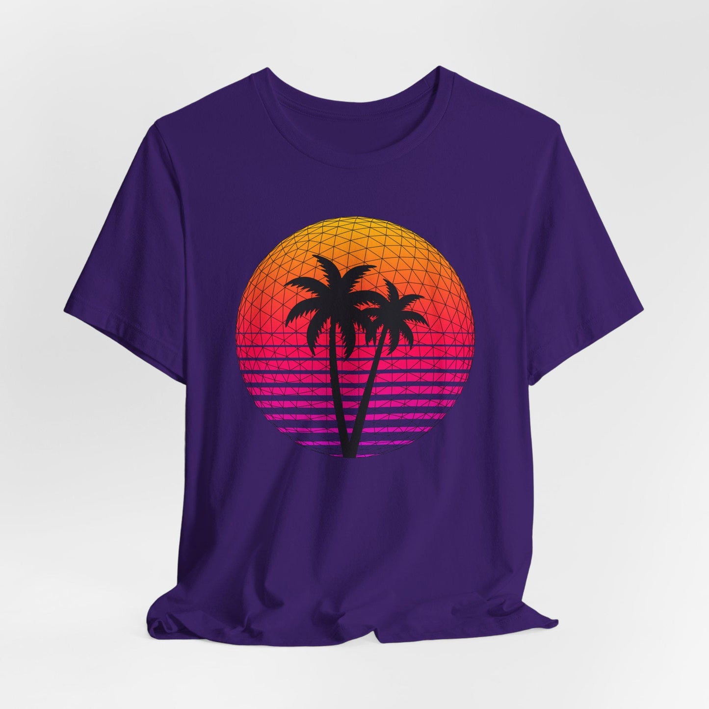 Retro Palm Tree Graphic Tee | Summer Vibes T-Shirt | Synthwave 80s Sun