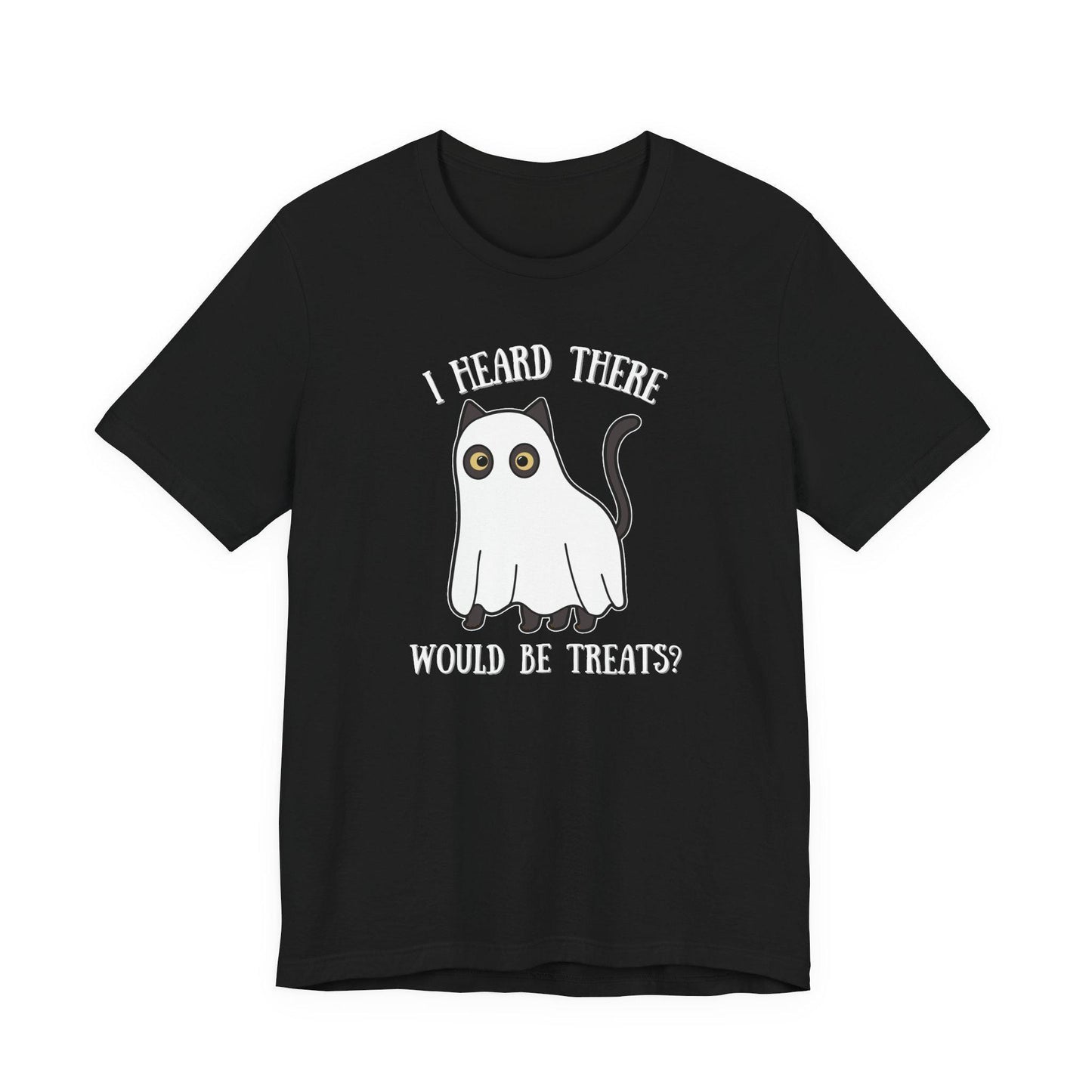 I Heard There Would Be Treats Ghost Cat Halloween Tee