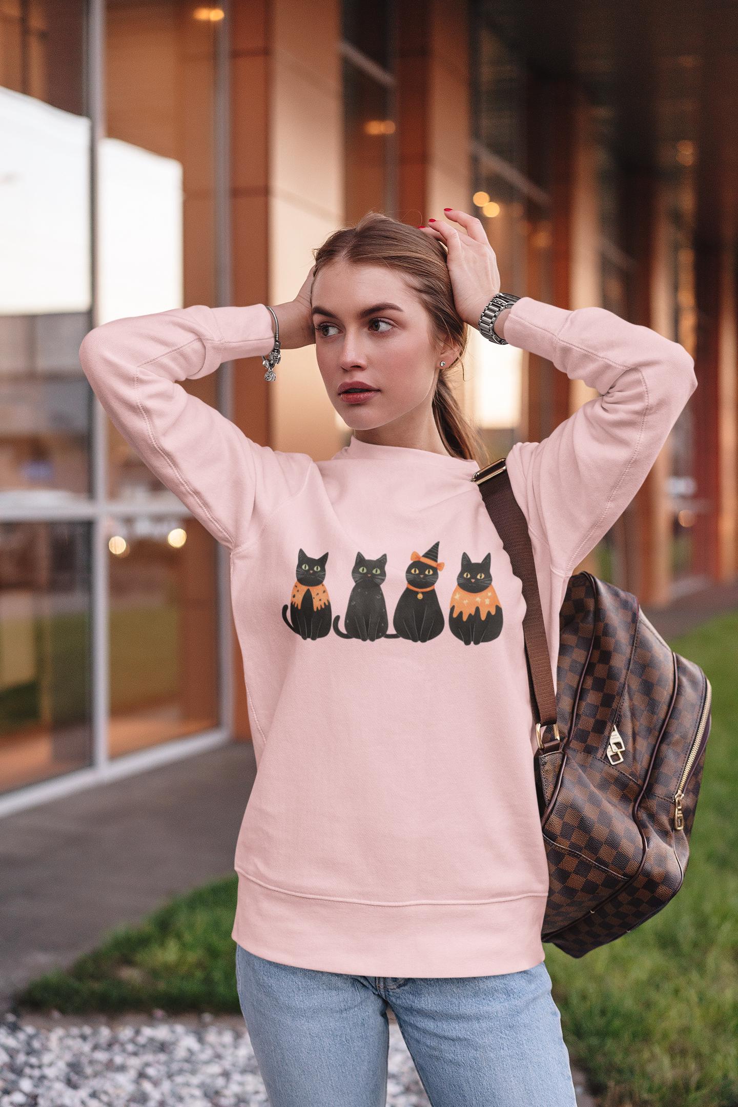 Black Cats On Halloween Sweatshirt