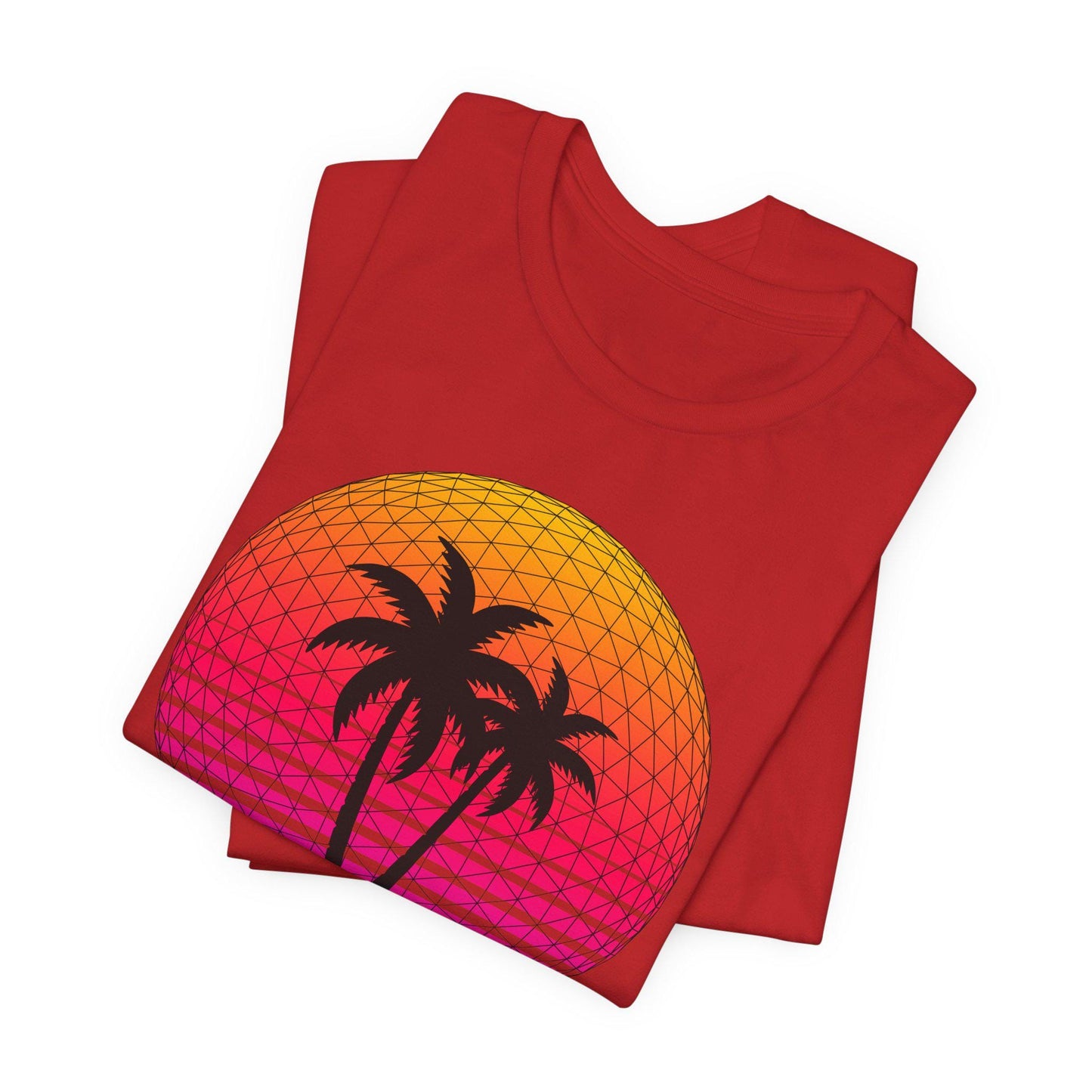 Retro Palm Tree Graphic Tee | Summer Vibes T-Shirt | Synthwave 80s Sun