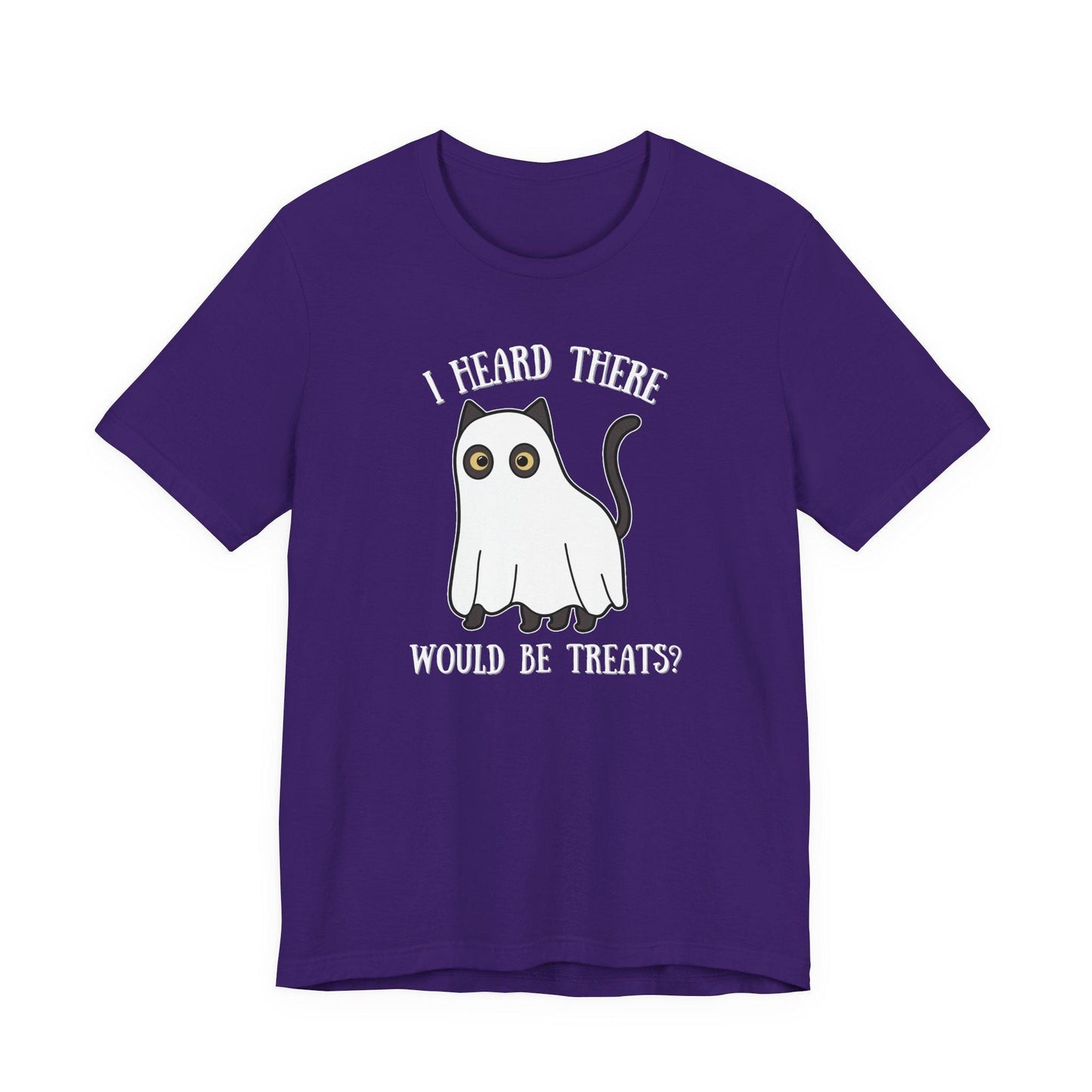 I Heard There Would Be Treats Ghost Cat Halloween Tee