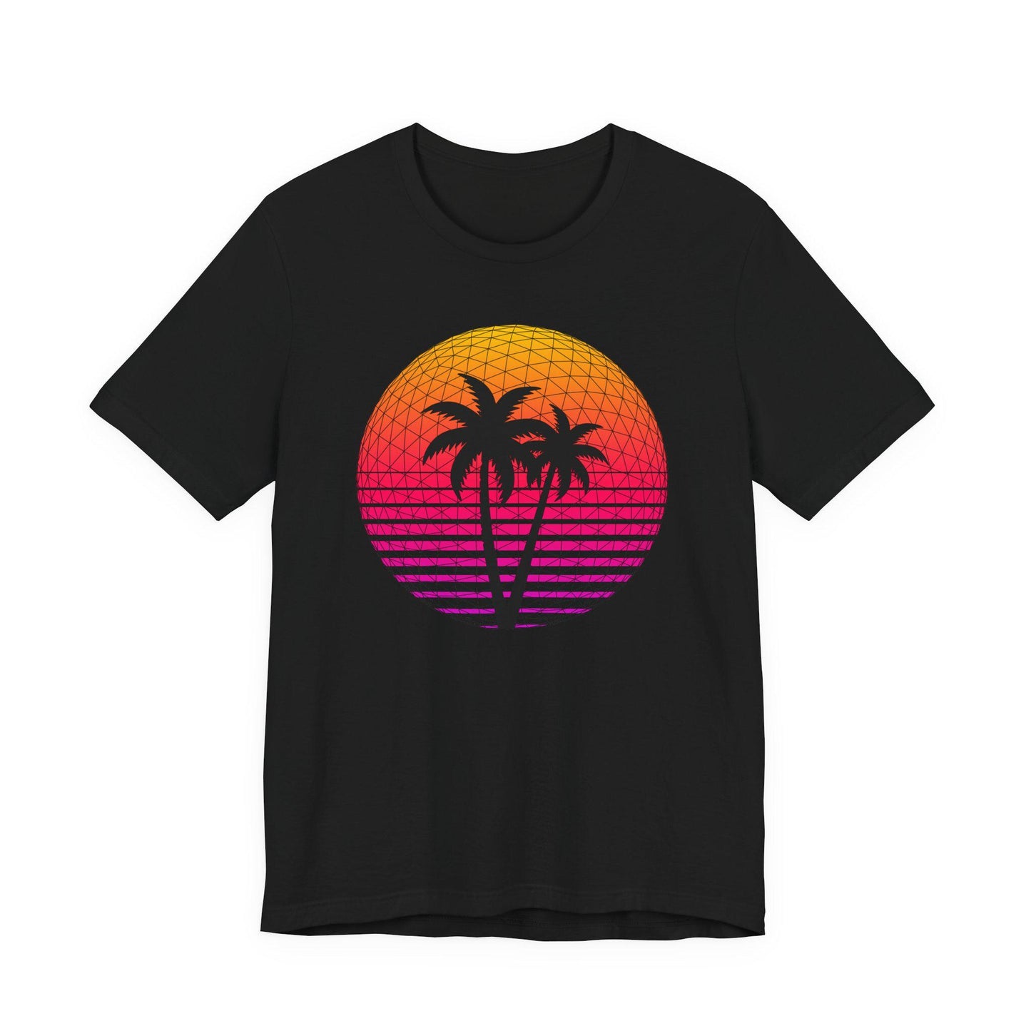 Retro Palm Tree Graphic Tee | Summer Vibes T-Shirt | Synthwave 80s Sun