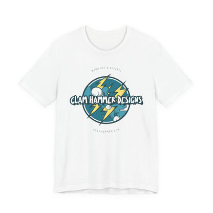 Clam Hammer Designs Official Electric Vibes Logo Tee