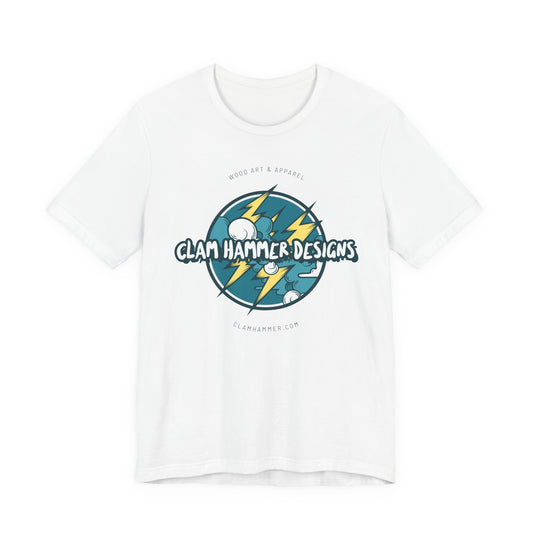 Clam Hammer Designs Official Electric Vibes Logo Tee