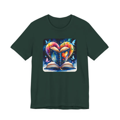 Colorful Book Heart Unisex Tee