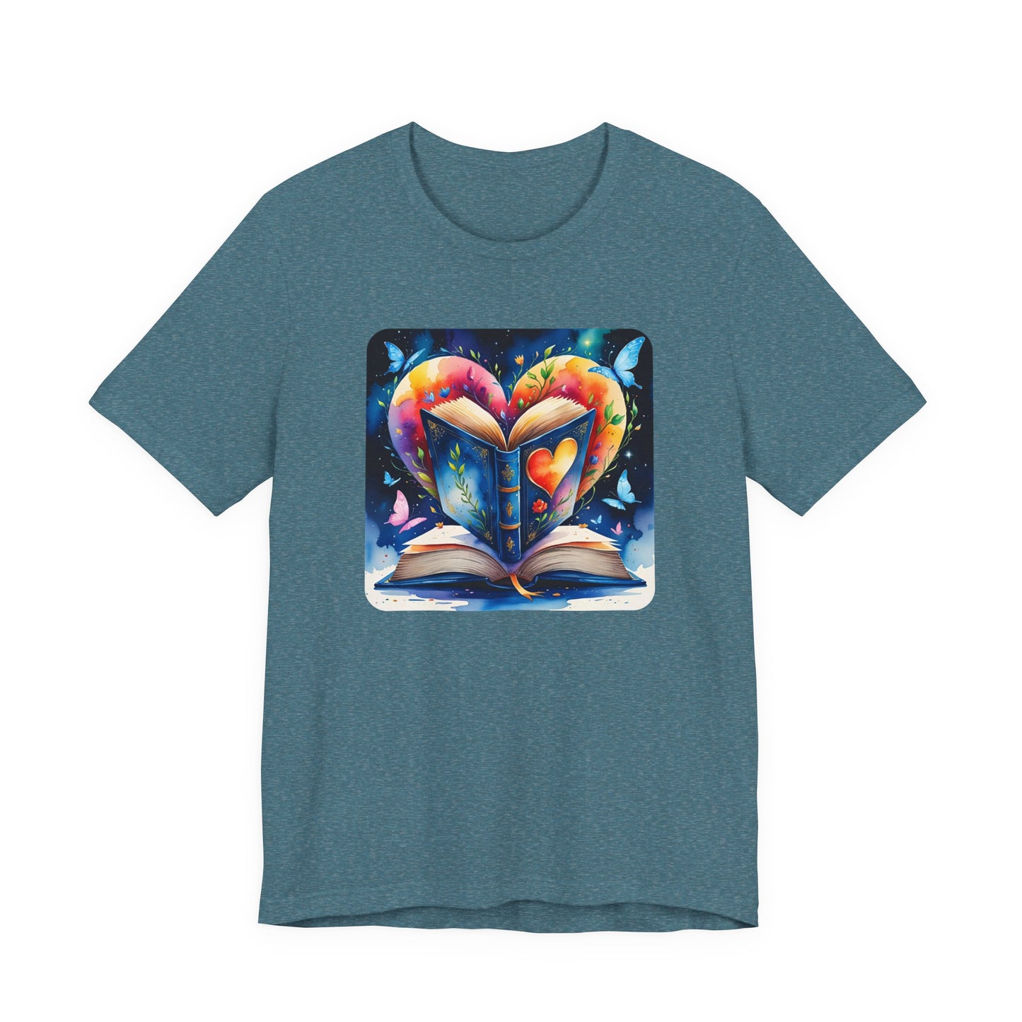 Colorful Book Heart Unisex Tee