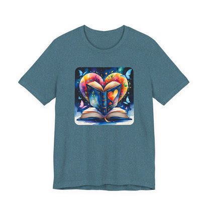 Colorful Book Heart Unisex Tee