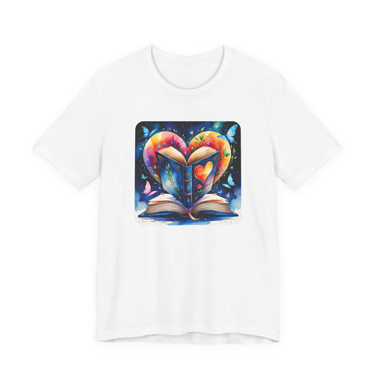 Colorful Book Heart Unisex Tee