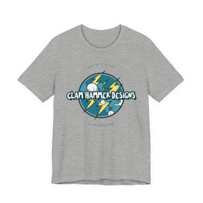 Clam Hammer Designs Official Electric Vibes Logo Tee