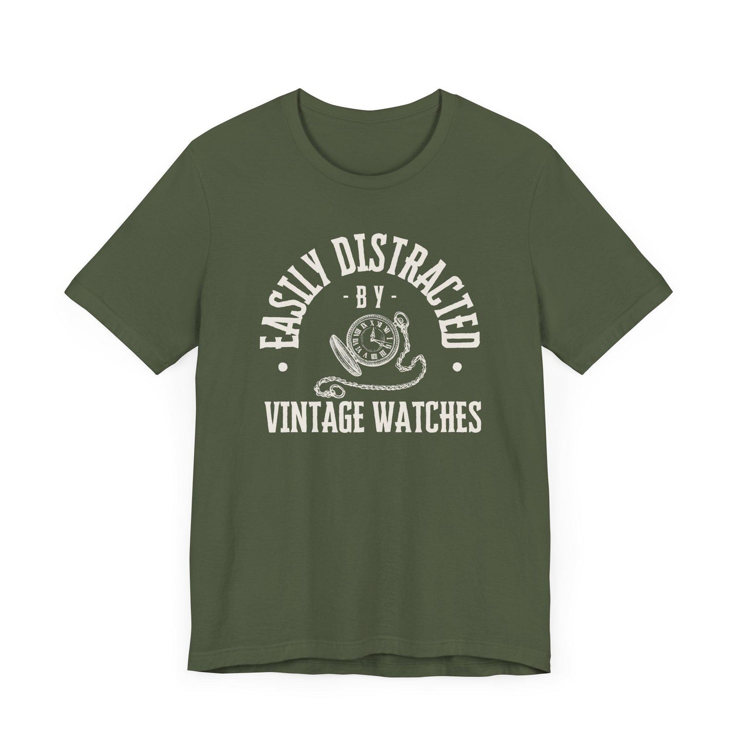 Green t-shirt with white text and graphic on a white background