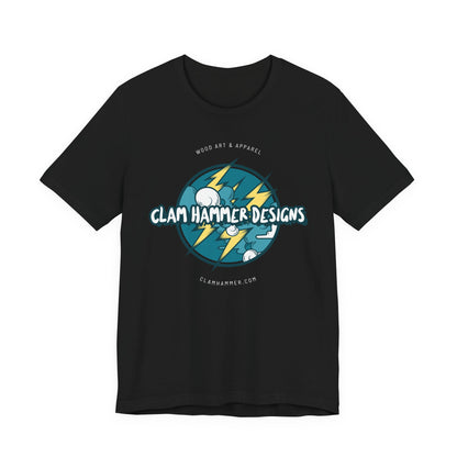 Clam Hammer Designs Official Electric Vibes Logo Tee