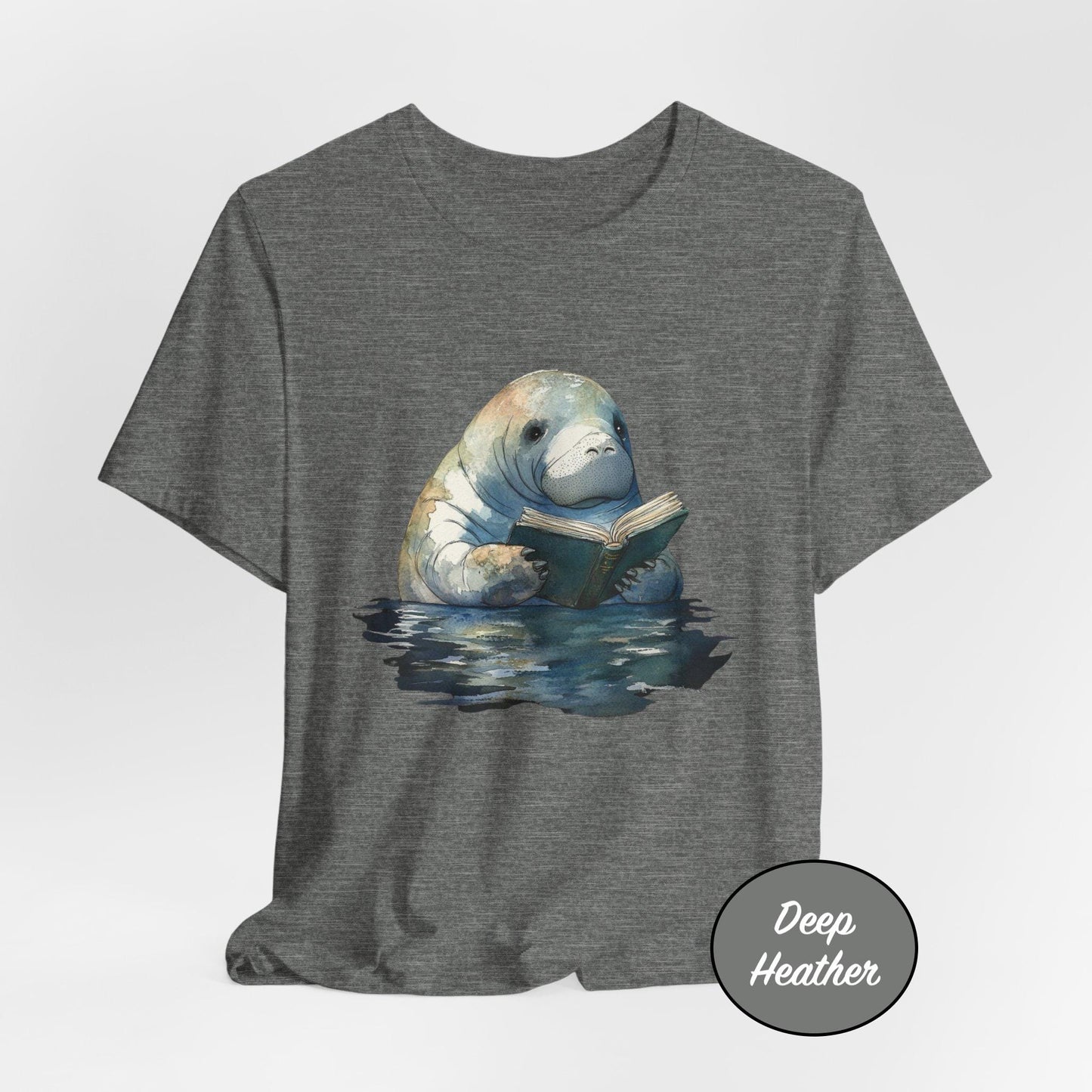 Manatee Reading Books in Water