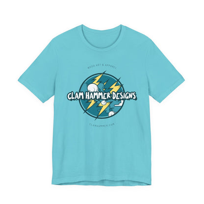 Clam Hammer Designs Official Electric Vibes Logo Tee