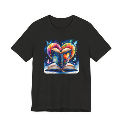 Colorful Book Heart Unisex Tee