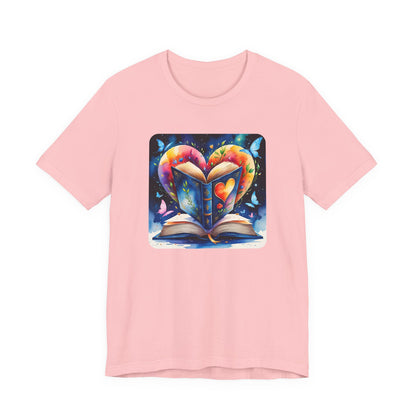 Colorful Book Heart Unisex Tee
