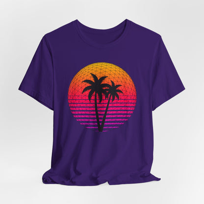 Retro Palm Tree Graphic Tee | Summer Vibes T-Shirt | Synthwave 80s Sun