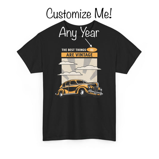 Personalized Vintage Car Heavy Cotton Tee