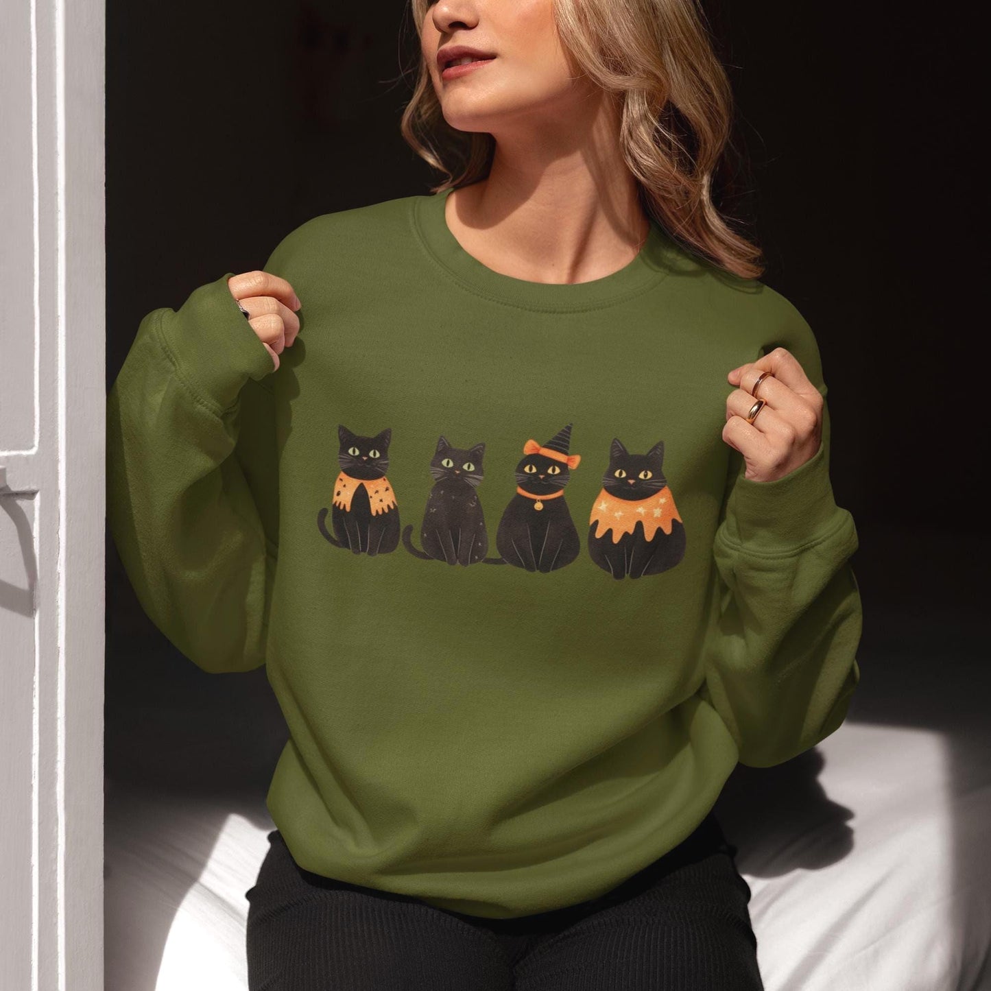 Black Cats On Halloween Sweatshirt