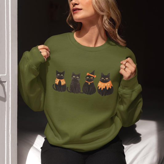 Black Cats On Halloween Sweatshirt