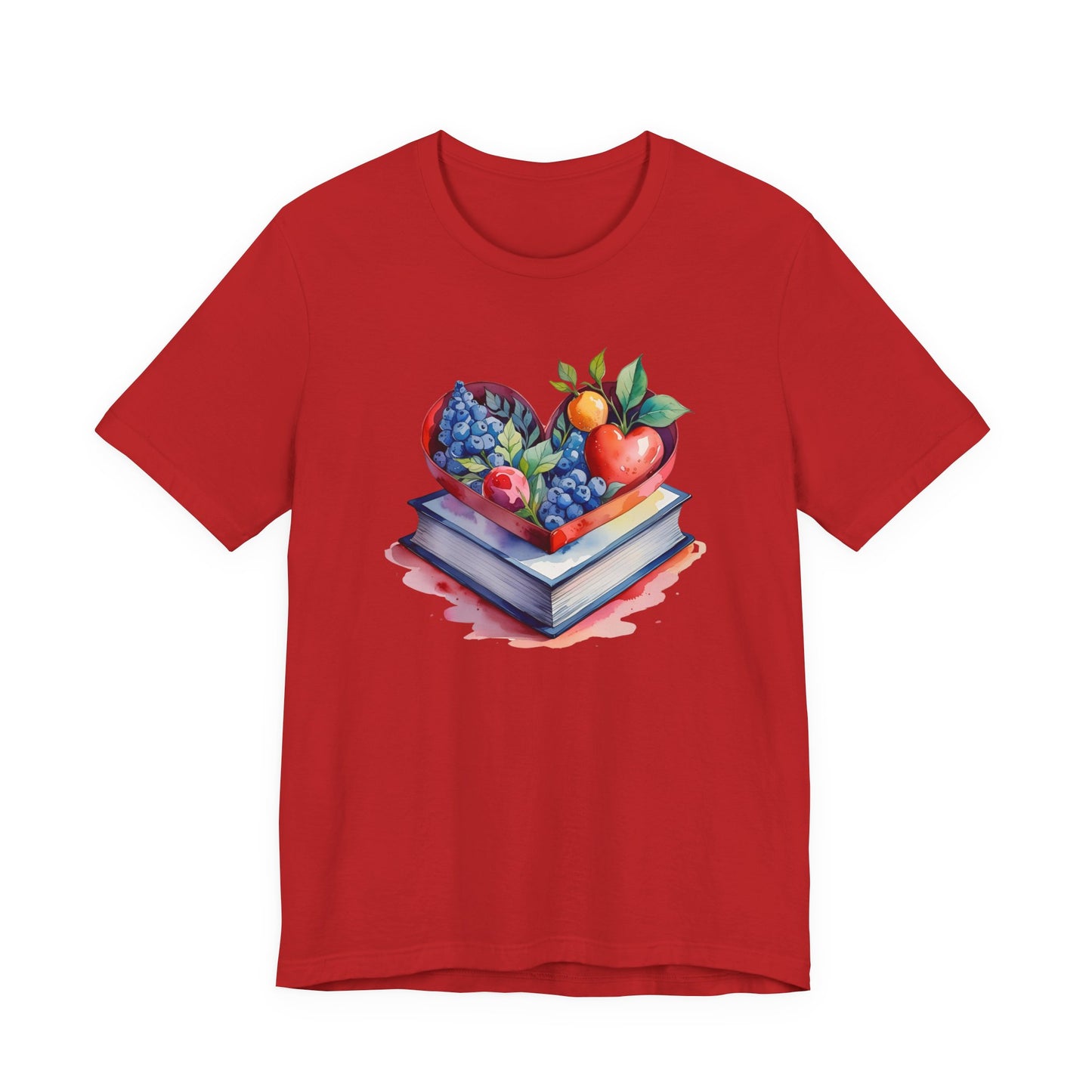 Book and Fruits Watercolor Tee