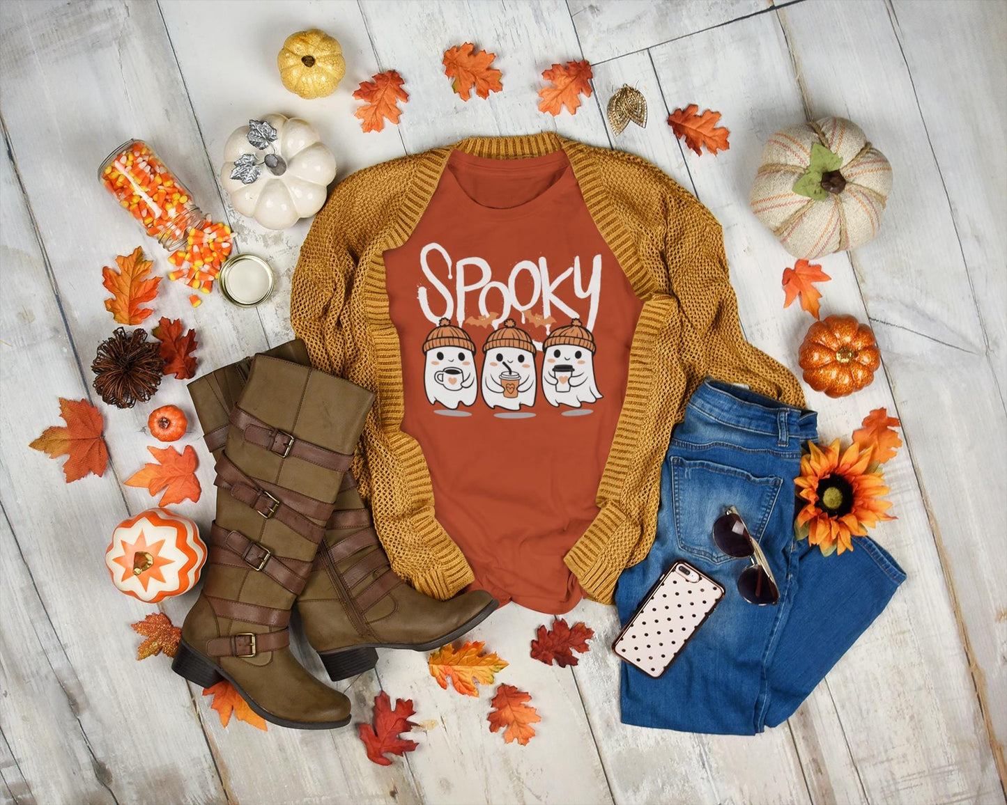 Spooky Playful Halloween Ghosts Tee