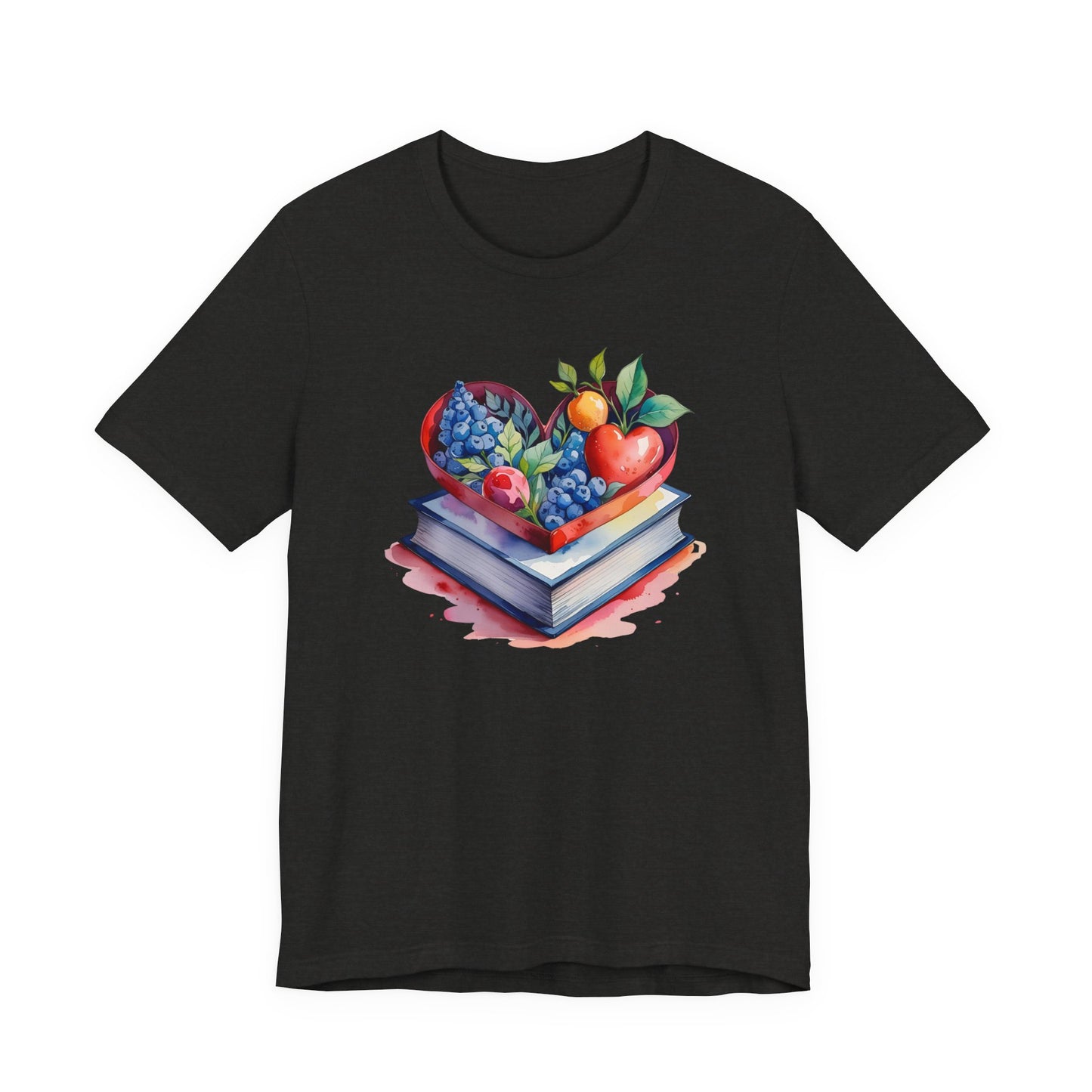 Book and Fruits Watercolor Tee