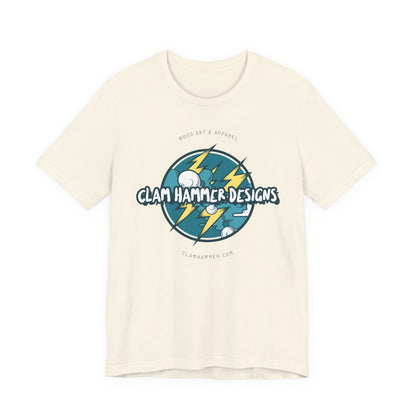 Clam Hammer Designs Official Electric Vibes Logo Tee