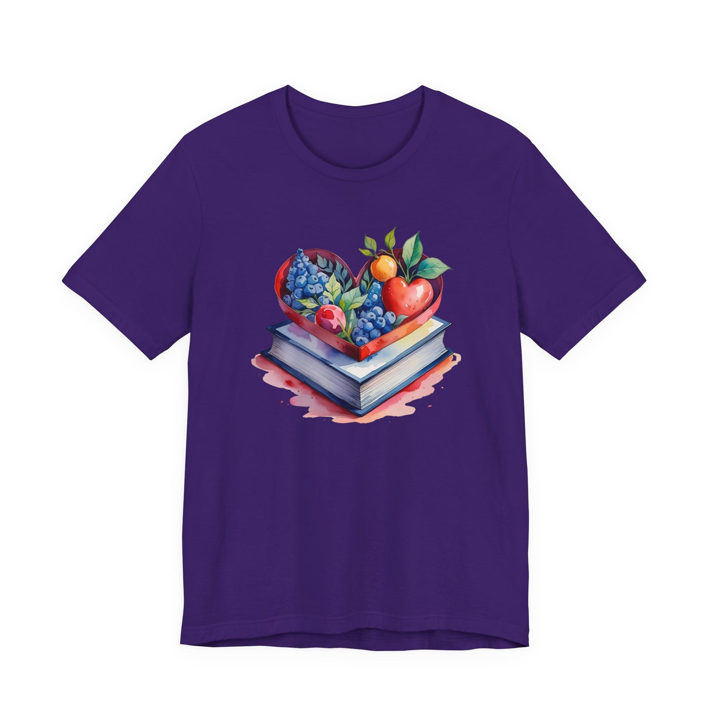 Book and Fruits Watercolor Tee