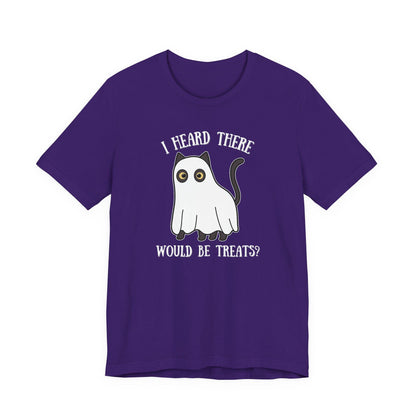 I Heard There Would Be Treats Ghost Cat Halloween Tee