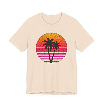 Retro Palm Tree Graphic Tee | Summer Vibes T-Shirt | Synthwave 80s Sun