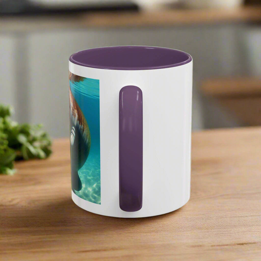 Manatee Reading Book Coffee Mug
