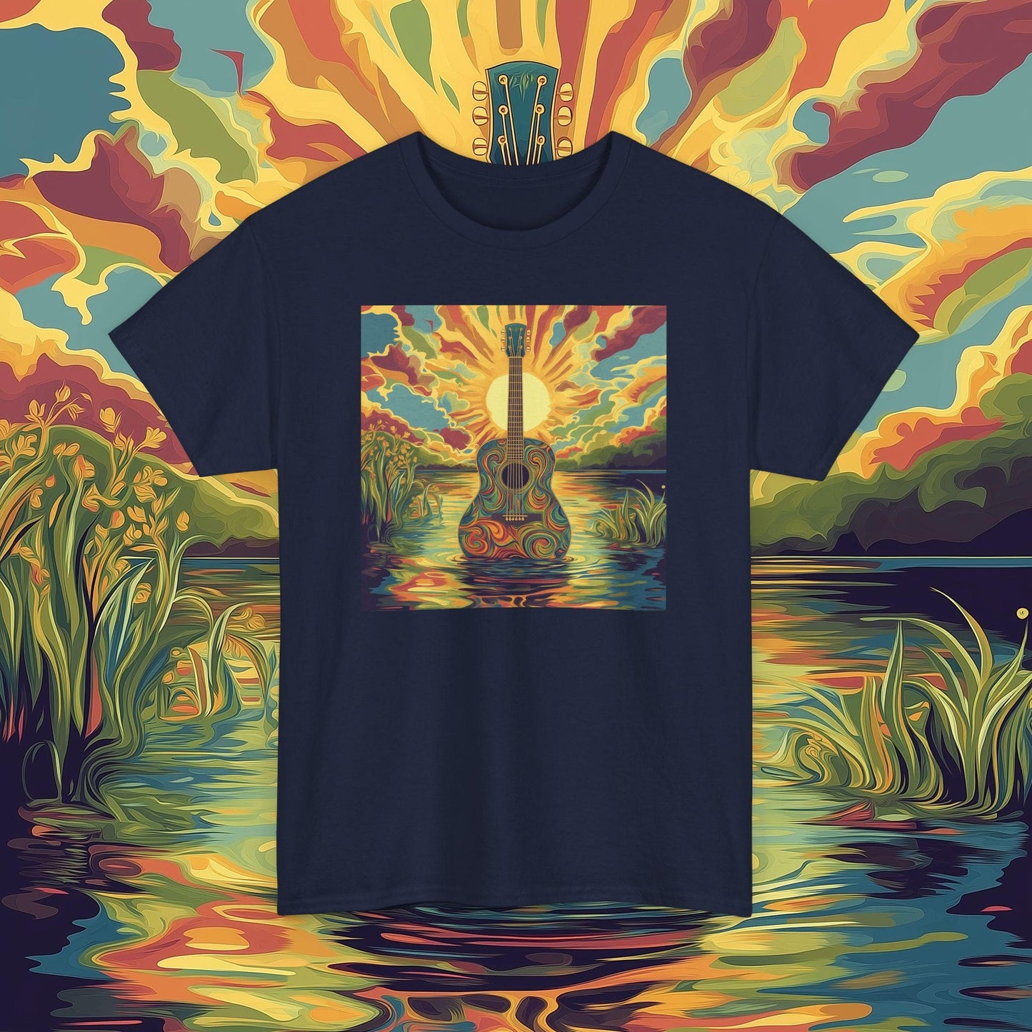 Psychedelic Guitar Unisex Tee for Music Lovers