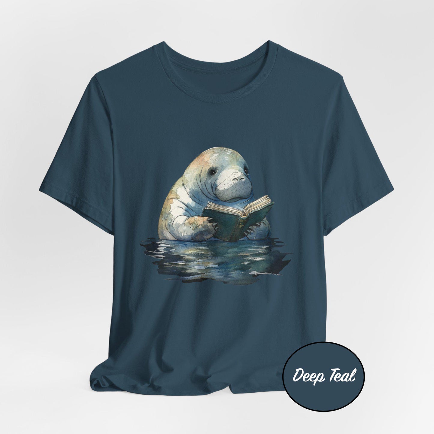 Manatee Reading Books in Water